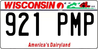 WI license plate 921PMP