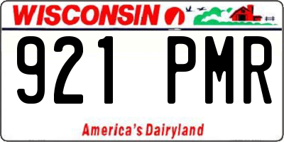 WI license plate 921PMR