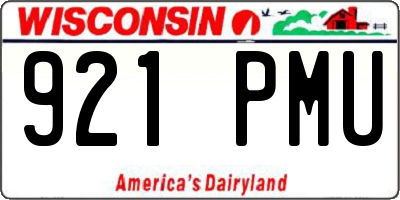 WI license plate 921PMU