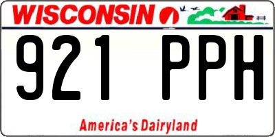 WI license plate 921PPH