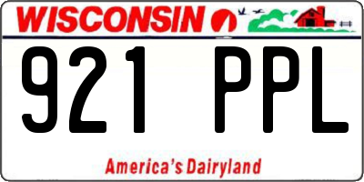 WI license plate 921PPL
