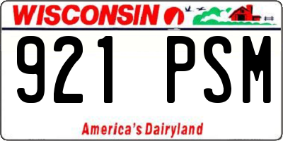 WI license plate 921PSM