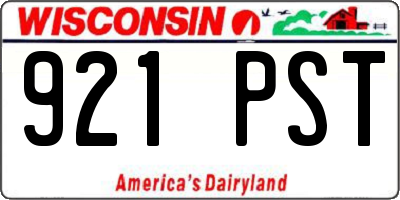 WI license plate 921PST