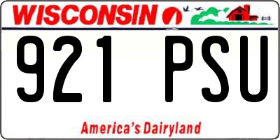 WI license plate 921PSU