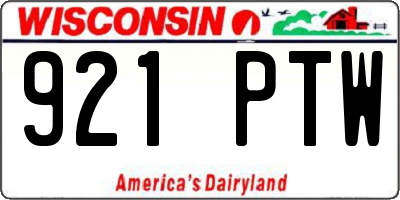 WI license plate 921PTW