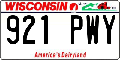 WI license plate 921PWY