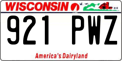 WI license plate 921PWZ