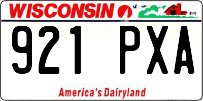 WI license plate 921PXA