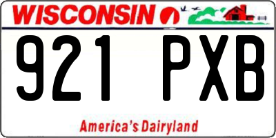 WI license plate 921PXB