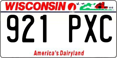WI license plate 921PXC