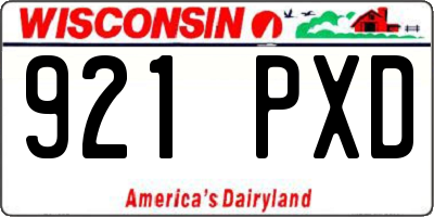 WI license plate 921PXD