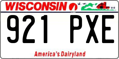 WI license plate 921PXE