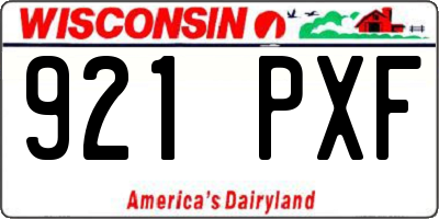 WI license plate 921PXF