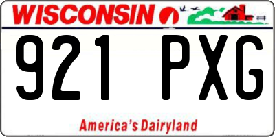 WI license plate 921PXG