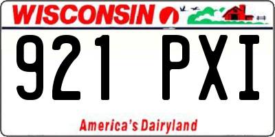 WI license plate 921PXI