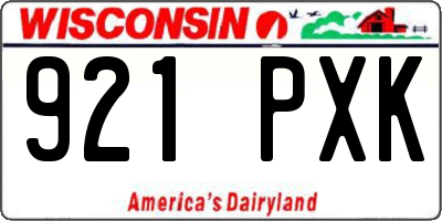 WI license plate 921PXK
