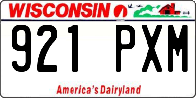 WI license plate 921PXM