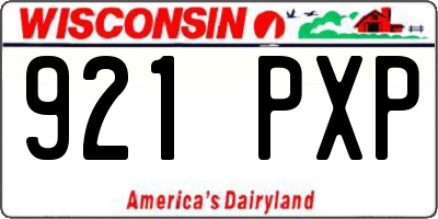 WI license plate 921PXP