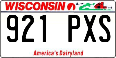 WI license plate 921PXS