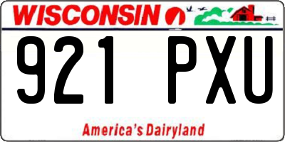 WI license plate 921PXU