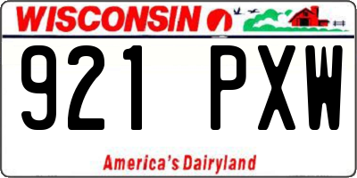 WI license plate 921PXW