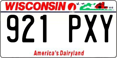 WI license plate 921PXY