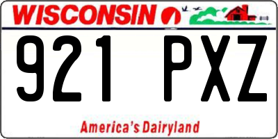 WI license plate 921PXZ
