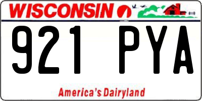 WI license plate 921PYA