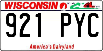 WI license plate 921PYC