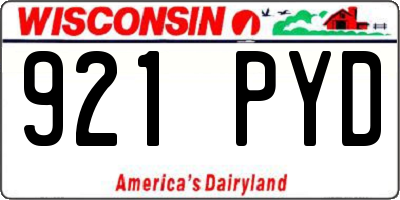 WI license plate 921PYD
