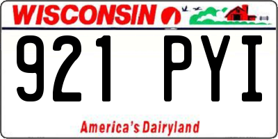 WI license plate 921PYI