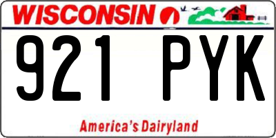 WI license plate 921PYK