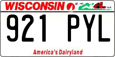WI license plate 921PYL