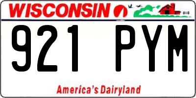 WI license plate 921PYM