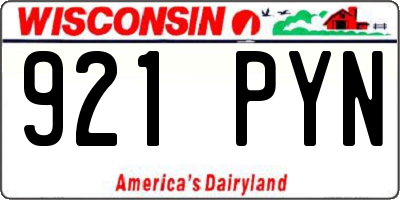 WI license plate 921PYN