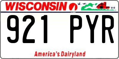 WI license plate 921PYR