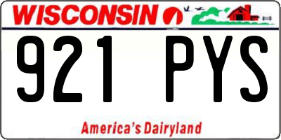 WI license plate 921PYS