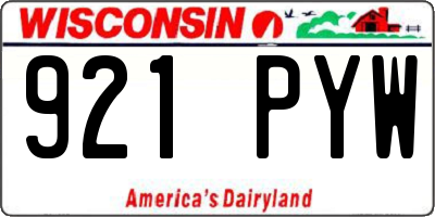 WI license plate 921PYW