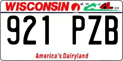 WI license plate 921PZB