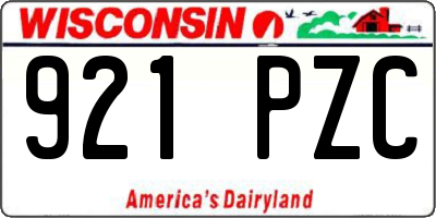 WI license plate 921PZC