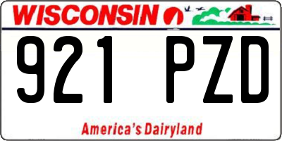 WI license plate 921PZD