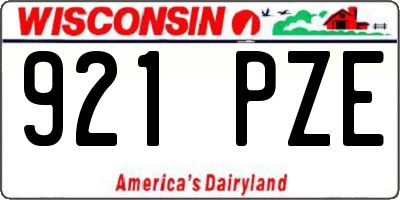 WI license plate 921PZE