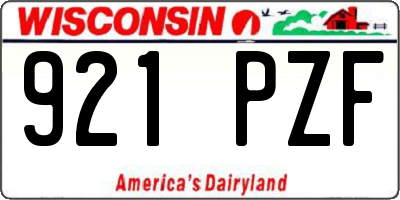 WI license plate 921PZF