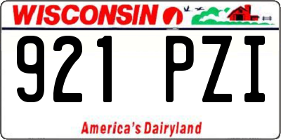 WI license plate 921PZI