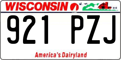 WI license plate 921PZJ