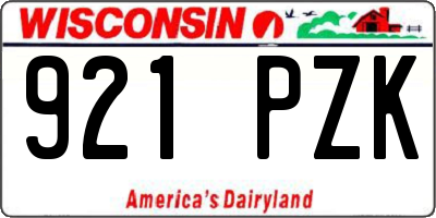 WI license plate 921PZK