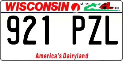 WI license plate 921PZL