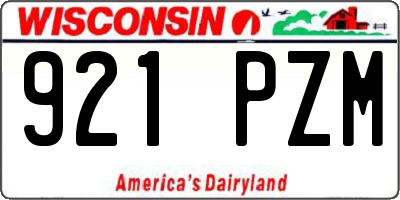 WI license plate 921PZM