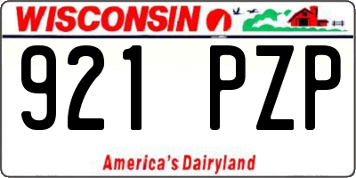 WI license plate 921PZP