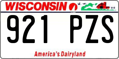 WI license plate 921PZS